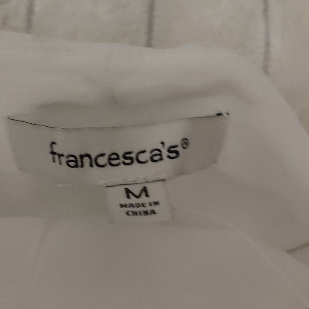 NWT White And Red Cherry Embroidered Trim Linen Mini Skirt - Picture 3 of 5